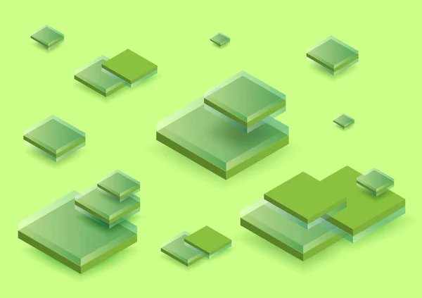 Fond Isométrique Moderne Bannière Concept Blockchain Avec Cubes Blocs Peut — Image vectorielle