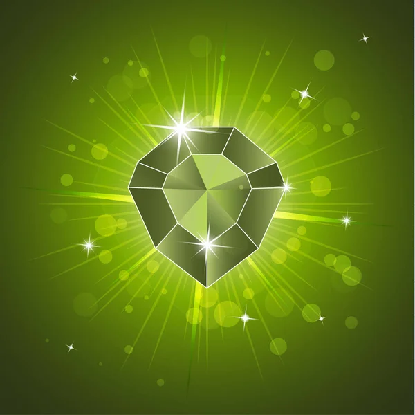 Pedra Preciosa Diamante Cristal Mágico Sobre Fundo Brilhante Isolado Brilhante — Vetor de Stock