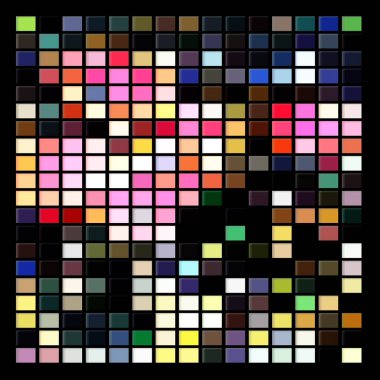 İzole edilmiş küçük dikdörtgenlerden soyut çok renkli geometrik dekoratif arkaplanın vektör çizimi. Tasarımınız için parlak renkli mozaik. - Vektör grafikleri