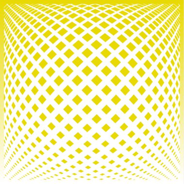 Küçük kareler ve eşkenar dörtgenlerden yarım tonluk geçiş ile parlak dekoratif desen. Curvilinear düzenleme. İş için düzen tasarımı, dekorasyon, kapak, ambalaj - vektör grafikleri