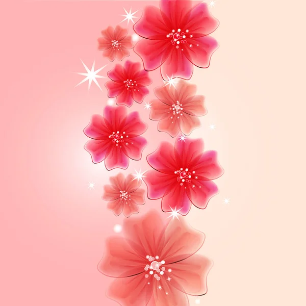 以明亮精致的花朵为形式的抽象的创造性背景 矢量图形 — 图库矢量图片