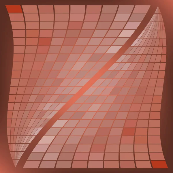 Abstracte Geometrische Compositie Met Een Golvend Mozaïek Een Heldere Achtergrond — Stockvector