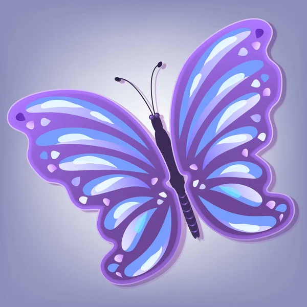 Красивая Красочная Абстрактная Бабочка Тенью Цветном Фоне Векторная Иллюстрация — стоковый вектор