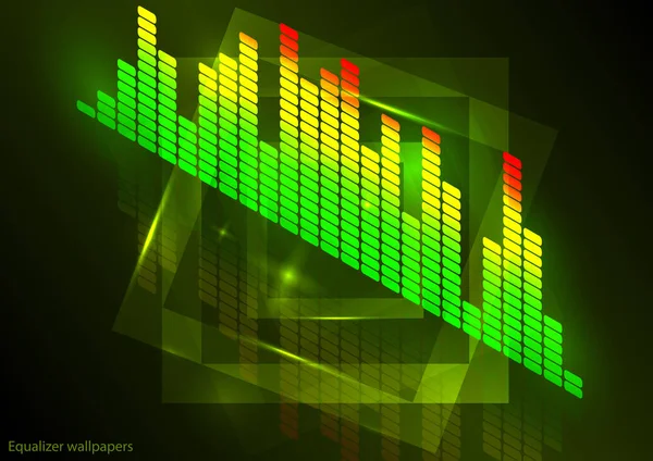 Forma Abstractă Undelor Sonore Egalizator Digital Impulsuri Sonore Ale Ritmului — Vector de stoc