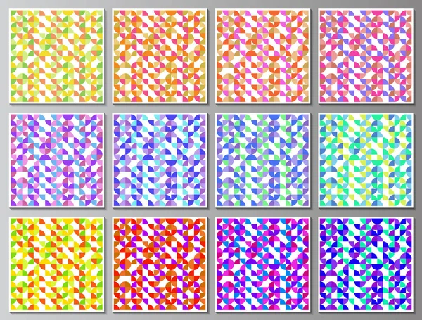 Set Piastrelle Hoatical Cerchio Progettazione Geometrica Semicerchio Progettazione Piastrelle Copertine — Vettoriale Stock