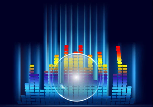 Abstrakt Form Ljudvåg Digital Equalizer Ljudimpulser Musikalisk Rytm Ljus Bakgrund — Stock vektor
