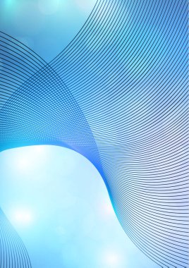 Parlak soyut kompozisyon, parlak kıvrımlı çizgiler, dalgalı harmanlama çizgileri, parıldayan parçacıklar, röfleler. Kağıt, pankart, el ilanı ve arkaplan tasarımı için bokeh efekti içeren sihirli bir kavram. Vektör