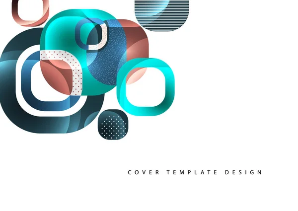 Overlapping Squares Form Geometric Abstract Background Composition Design Template Wallpaper — Stock Vector