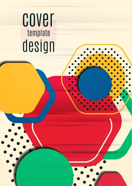 明るい幾何学的形状の抽象的な背景 プレゼンテーション リーフレット チラシ カバー パンフレット レポート 広告のためのデザインテンプレートベクトルイラスト — ストックベクタ