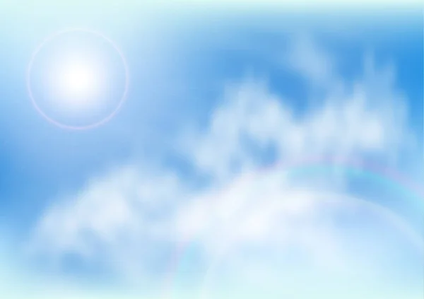 Céu Azul Nuvens Fofas Sol Ilustração Vetorial Para Seu Novo — Vetor de Stock