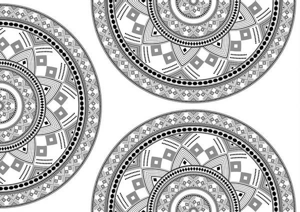 Fundo Vetorial Padrão Redondo Forma Uma Mandala Elementos Decorativos Antigos — Vetor de Stock