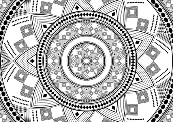Mandala Şeklinde Yuvarlak Bir Desenin Vektör Arkaplanı Eski Dekoratif Elementler — Stok Vektör