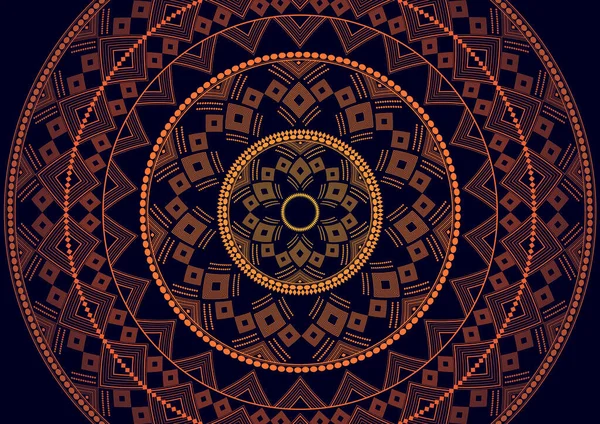 Mandala Izolovaný Grafický Prvek Oriental Ornament Geometrický Vzor Stylizovaná Květinová — Stockový vektor