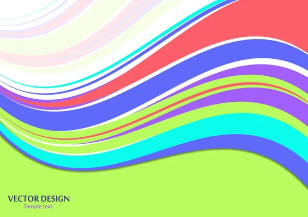 Волнистые Цветовые Полоски Линии Модные Насыщенные Цвета Яркий Абстрактный Шаблон — стоковый вектор