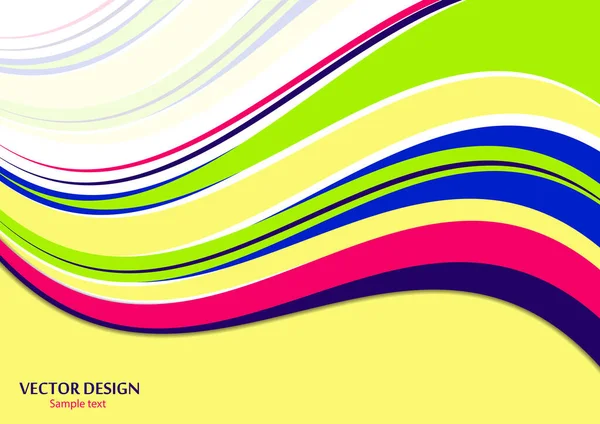Wellenförmige Farbstreifen Linien Trendy Gesättigte Farben Helle Abstrakte Muster Vektor — Stockvektor