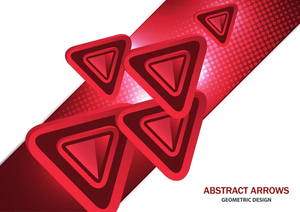 Futuristische Heldere Gloeiende Pijlen Driehoeken Techno Achtergrond Met Lichteffecten Abstracte — Stockvector