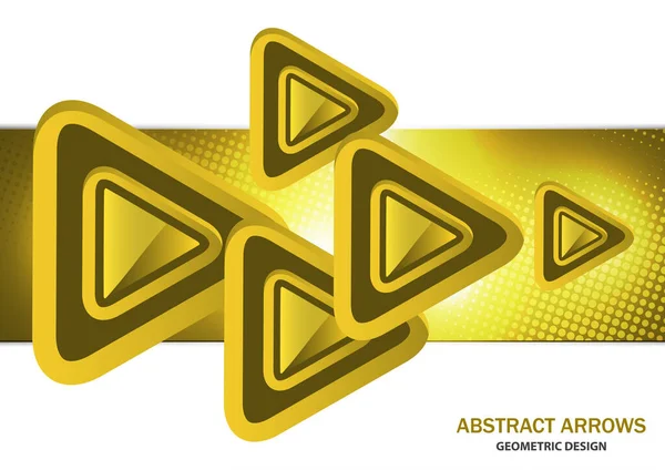 Futuristische Heldere Gloeiende Pijlen Driehoeken Techno Achtergrond Met Lichteffecten Abstracte — Stockvector