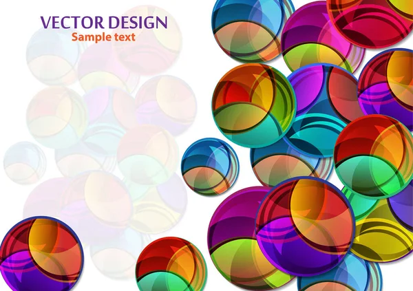 Творческая Векторная Иллюстрация Разнообразия Ярких Многоцветных Кругов Тенью Наложение Цветов — стоковый вектор