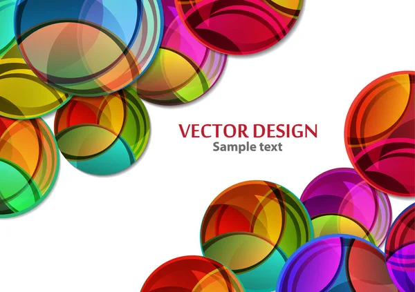 Illustration Vectorielle Créative Une Variété Cercles Multicolores Lumineux Avec Ombre — Image vectorielle