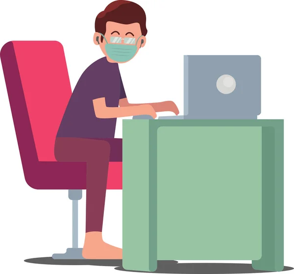 Man Playing Video Games Home While Using Medical Mask — Stock Photo, Image