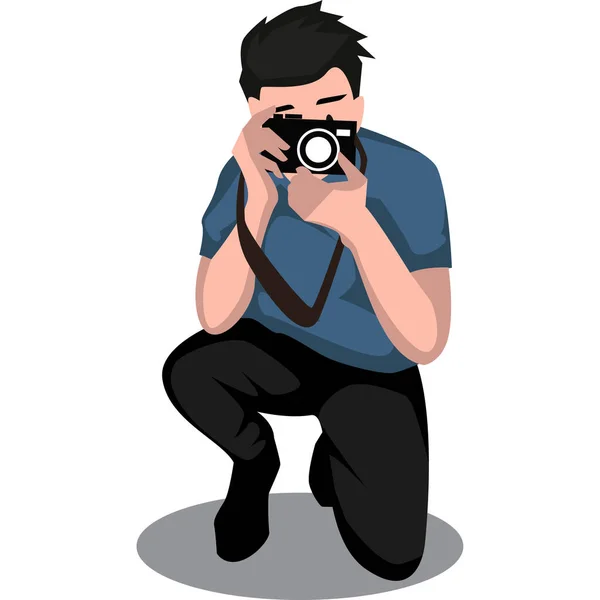 Fotograaf Man Neemt Een Aantal Foto Illustratie — Stockfoto