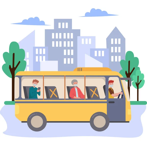 Peoples Traveling Using Bus Illustration — Stock Photo, Image
