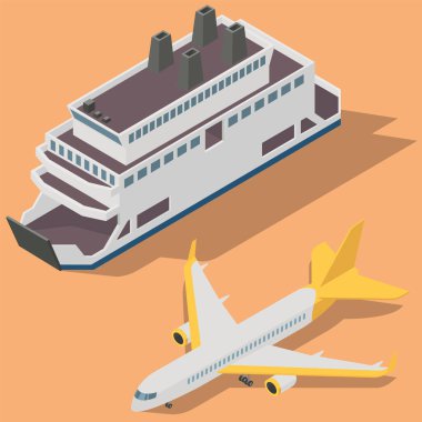 Bir toplu taşıma illüstrasyon paketi