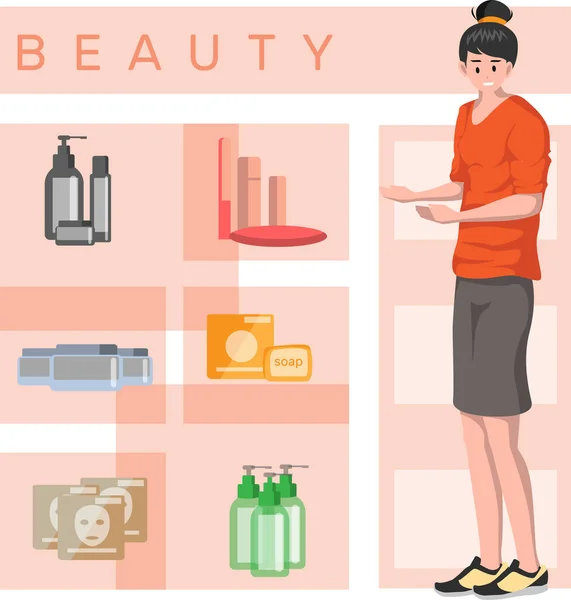 Illustration Online Skönhetsbutik Produkter Katalog Meny — Stockfoto