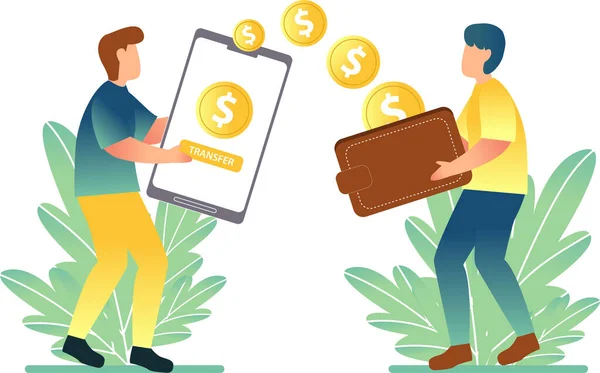 E-para transferi çizimi yapan bir adam