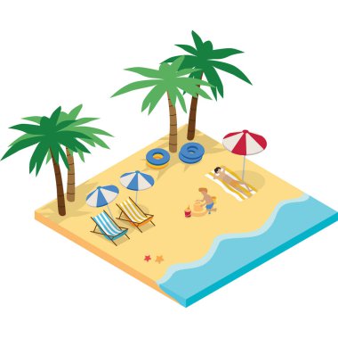 İki adam tatilde kumsalda eğleniyor.