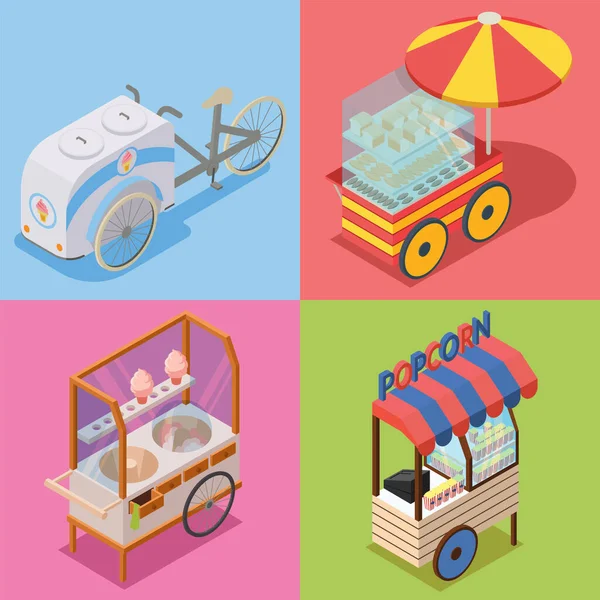 Yemek arabası izometrik çizim paketi