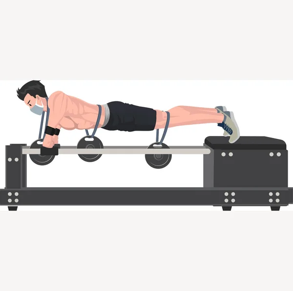 Man Holding Weights While Doing Push Gym Illustration — Stock Photo, Image