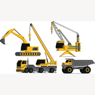 Ağır inşaat araçlarının çizim paketi