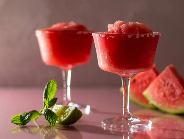 Refreshing summer frozen watermelon margaritas