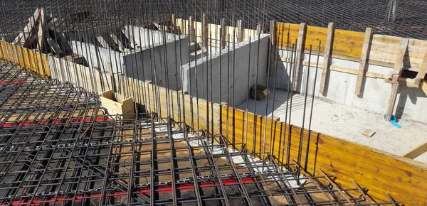 Planta Construcción Todo Listo Para Fundición Hormigón — Foto de Stock