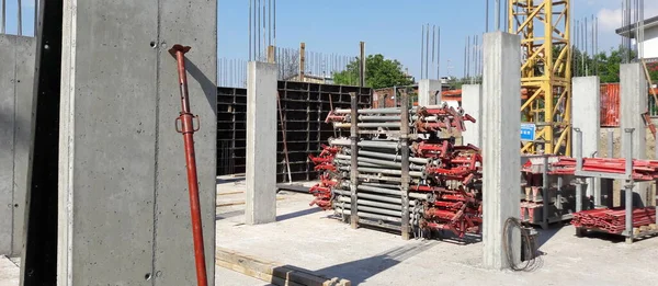 Planta Construcción Todo Listo Para Fundición Hormigón — Foto de Stock