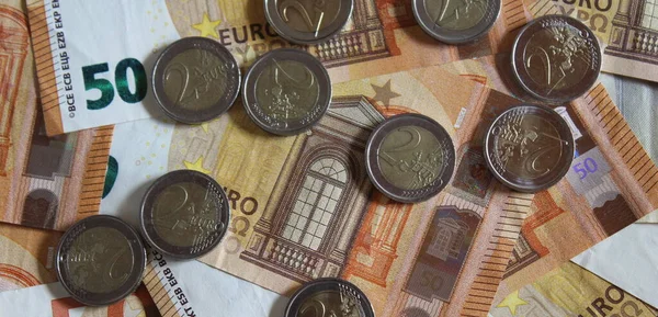 Euromince Eurobankovek Bohatství — Stock fotografie