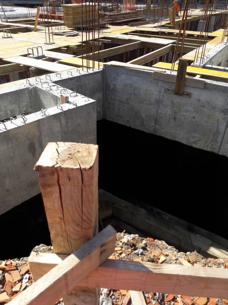 Trabajos Curso Sitio Construcción Edificio — Foto de Stock