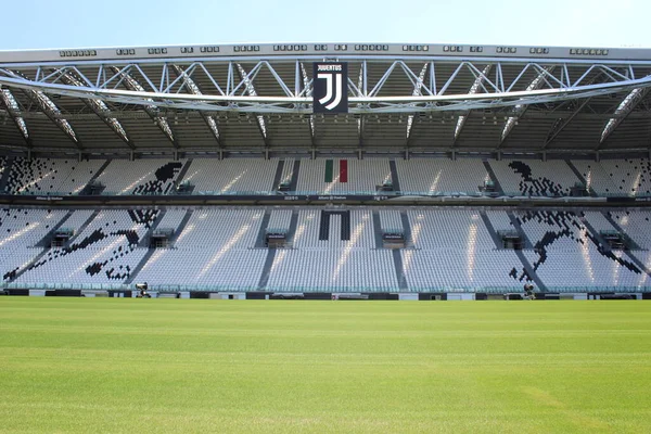 Juventus Stadyumu Boş Oyunun Başlangıcı Veya Sonu Coronavirus — Stok fotoğraf