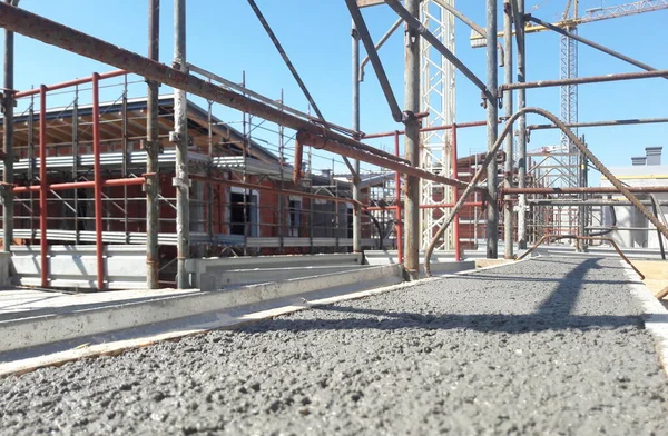 Lavori Corso Nel Cantiere Estate Costruzione — Foto Stock