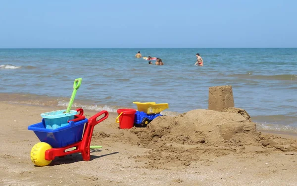 Château Sable Bord Mer Été Plaisir Détente — Photo