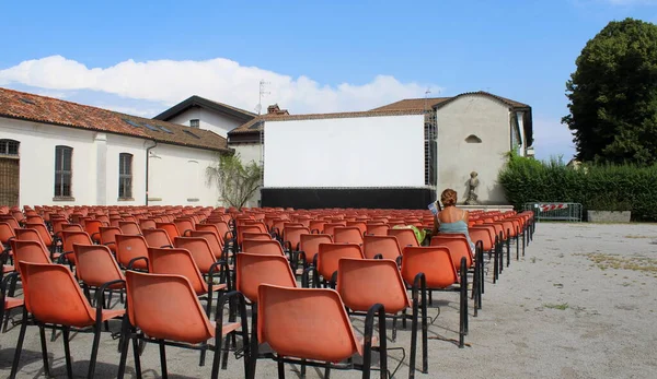 Outdoor cinema on a summer day