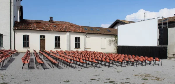 Outdoor cinema on a summer day