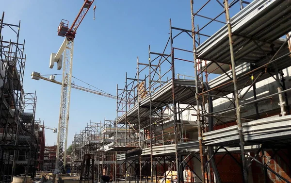 Trabalhos Curso Estaleiro Construção Verão Para Construção Casas Escritórios — Fotografia de Stock