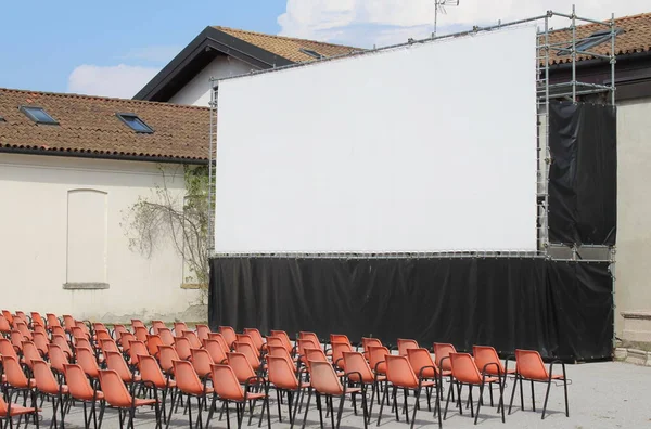 Outdoor cinema on a summer day