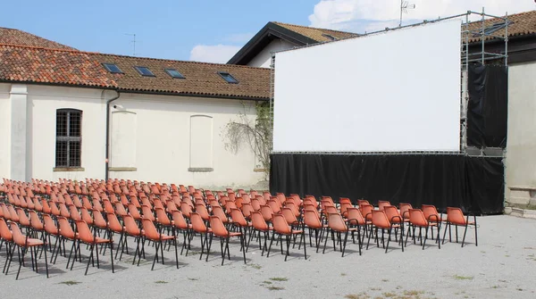 Outdoor cinema on a summer day