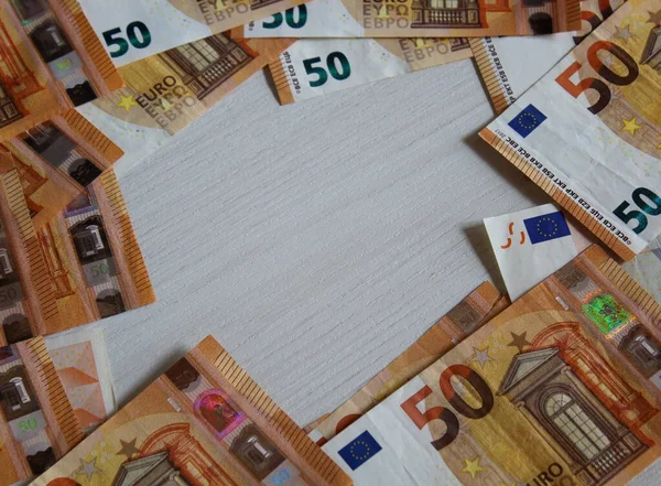 Billets Euros Sur Table Affaires — Photo