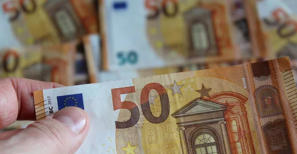 Contando Banconote Euro Ricchezza — Foto Stock