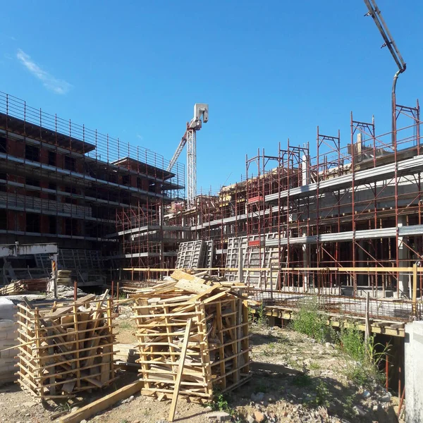 Trabalhos Curso Estaleiro Para Construção Casas Escritórios Negócios — Fotografia de Stock