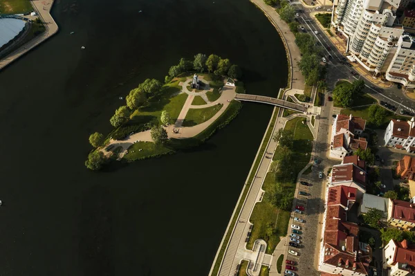 Vue Panoramique Centre Historique Minsk Vieille Ville Dans Centre Minsk — Photo